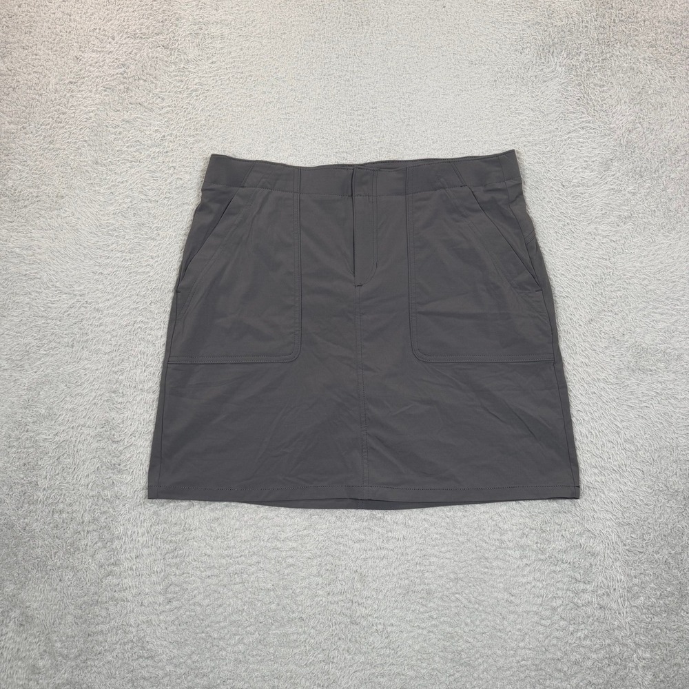 Eddie Bauer Horizon Skort Womens 8 Gray Nylon Spandex Hiking Outdoor Skirt